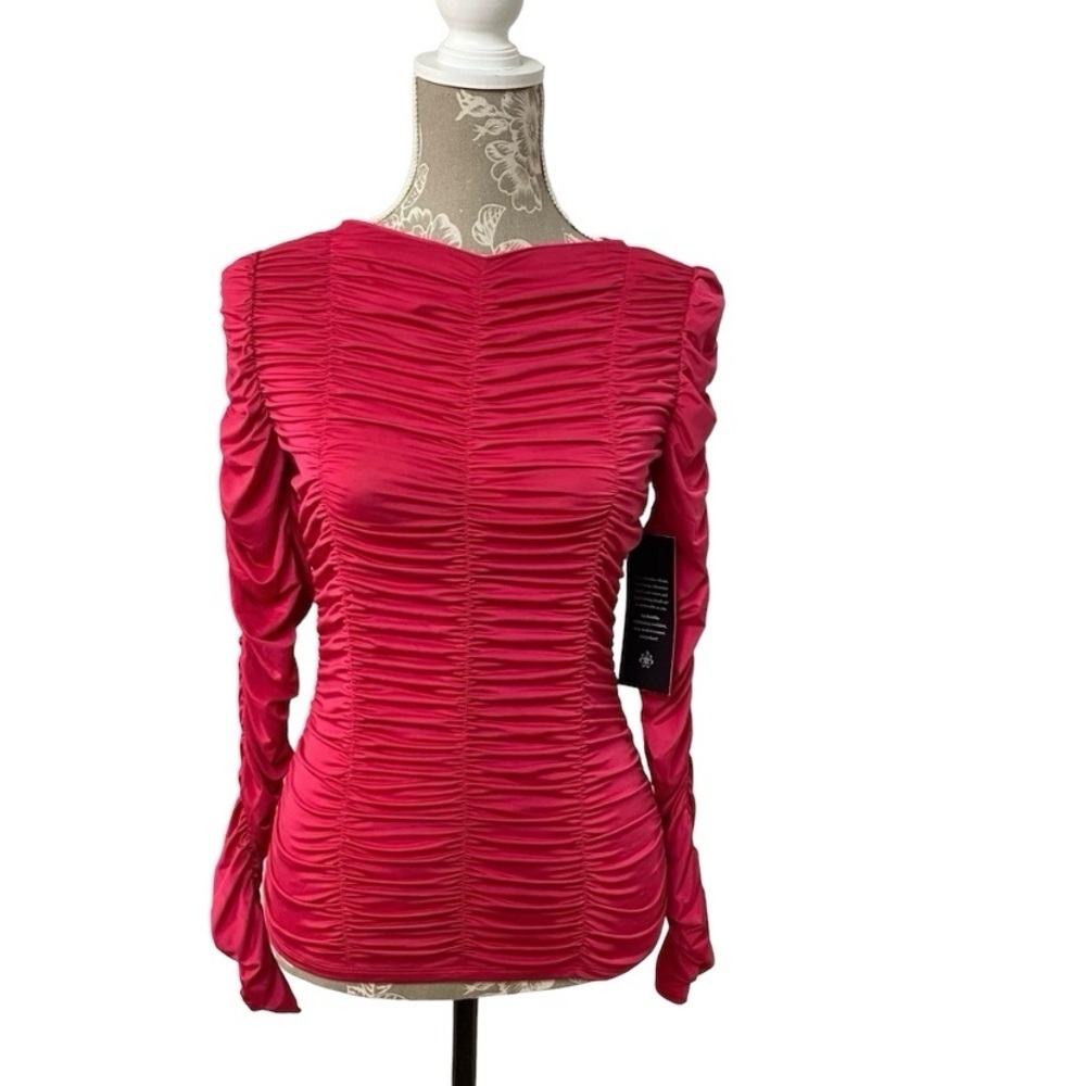 . La Rambla Ruffled/Red Blouse. Sz XS.